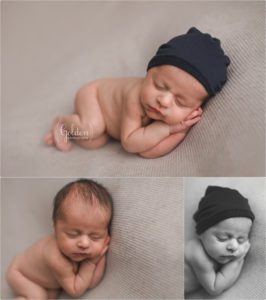 newborn baby boy posed