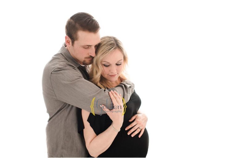 expecting couple in Chicago photography studio