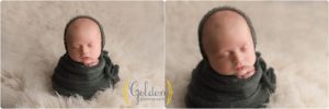 baby swaddled in photo studio near Arlington Heights IL