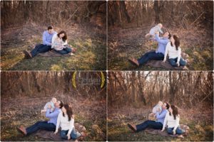 family sitting outside for family photos in Lake County IL