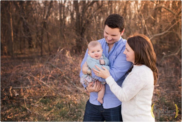 family of three outside Chicago IL