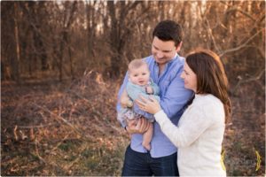 family of three outside Chicago IL