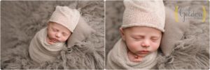 newborn asleep and posed in best newborn photo studio Chicago IL