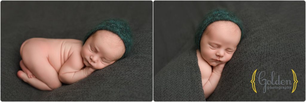 newborn sleeping in Lake County IL photography studio