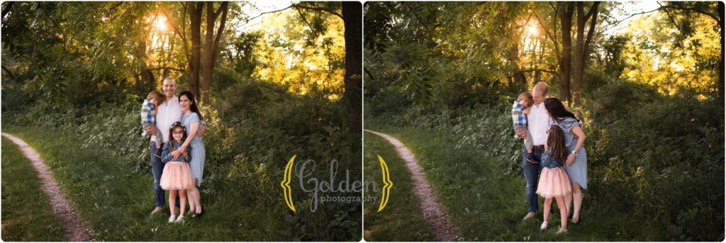 Lake County family photography at sunset near Barrington IL