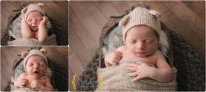 baby yawning in photo studio with best baby photographer in Lake County IL