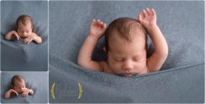 newborn sleeping in best Chicago suburbs photo studio