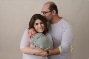 family with newborn boy in studio near Long Grove IL