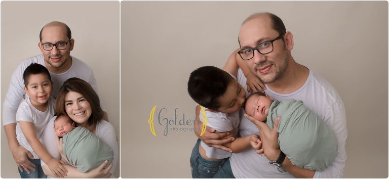 family with newborn in photo studio near Vernon Hills IL