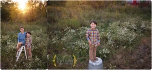 children pose outdoors for photos near Chicago IL