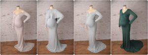 long sleeved maternity gowns for photo session