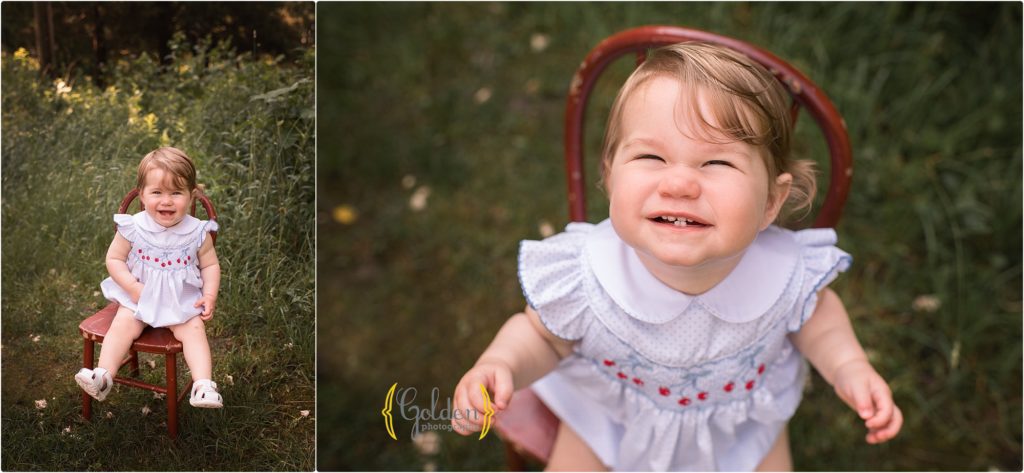 2 year old girl photographed outdoors Lake County IL