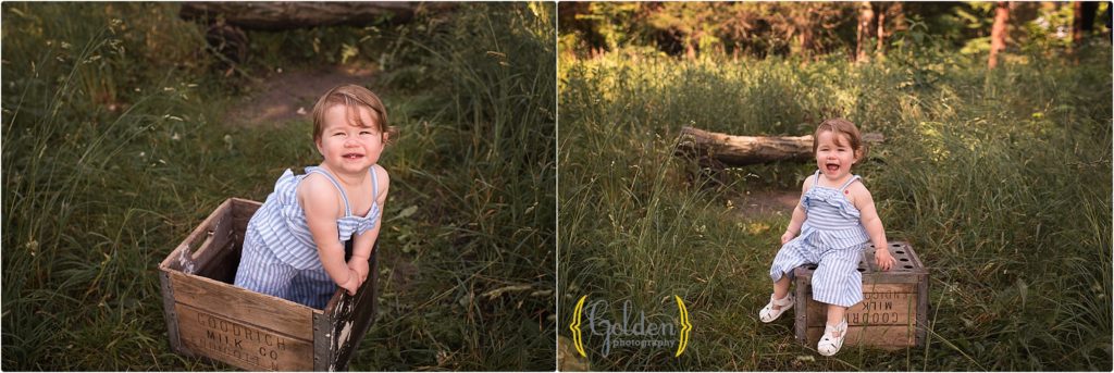 baby girl photographed outdoors near Chicago IL