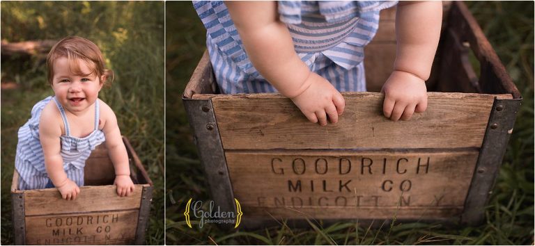 baby girl photographed outdoors near Libertyville IL