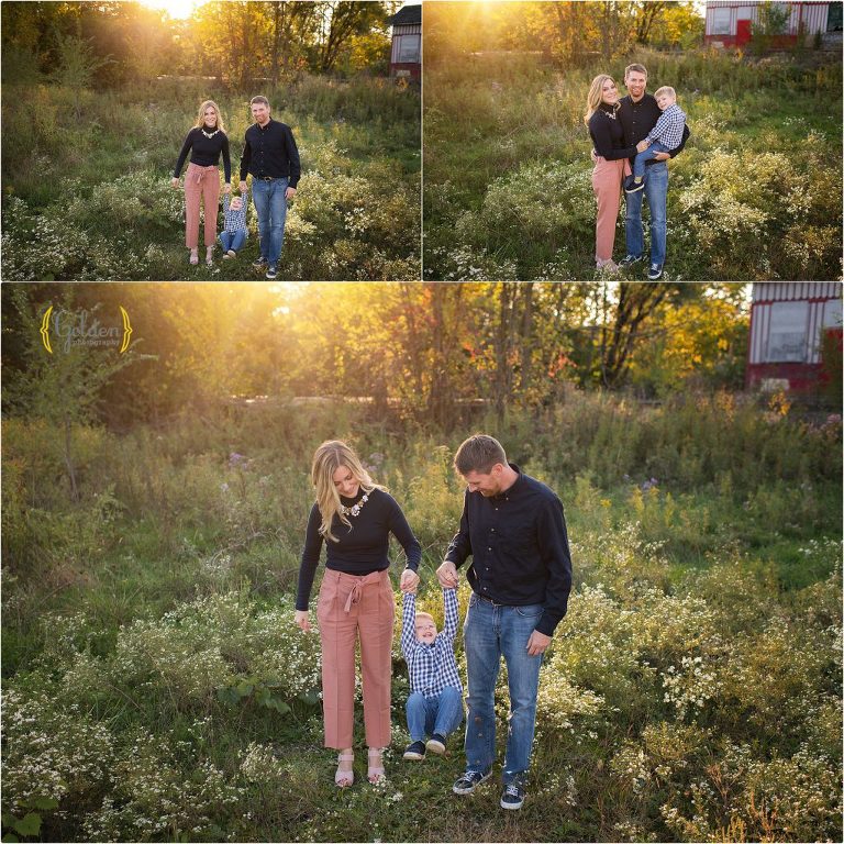 family of three in Barrington IL with family photographer