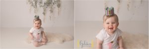 baby girl in studio for 1 year photos Chicago IL
