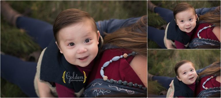 mommy with son for fall outdoor family photos in Lake County IL