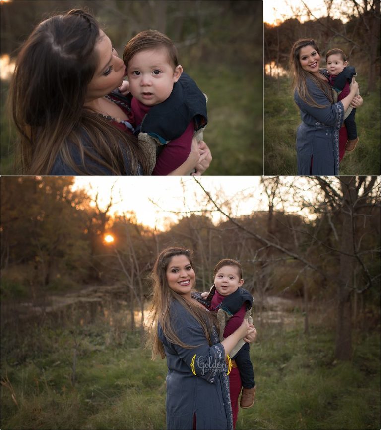 mom with baby boy for outdoor family photos Mundelein IL
