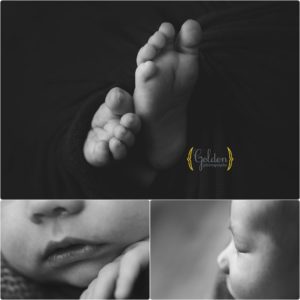 black and white detail photos with Chicago best newborn photographer Golden Photography