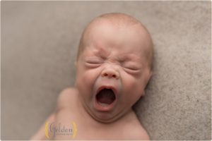 baby yawning during portrait session in Barrington IL