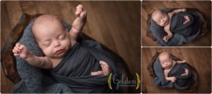 newborn baby swaddled in Chicago IL photo studio