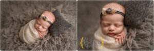 swaddled baby in Chicago photo studio