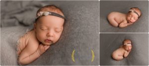 baby girl sleeping in photo studio