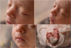 detail macro images of newborn girl