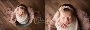 newborn girl wrapped in white