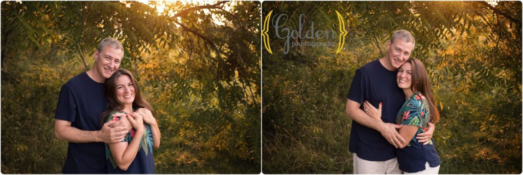 mom and dad pose with family photographer Lake County IL