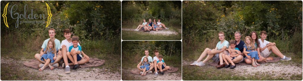 family poses for outdoor family photos in Chicago