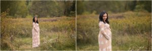 pregnant mom posing in field near Arlington Heights IL