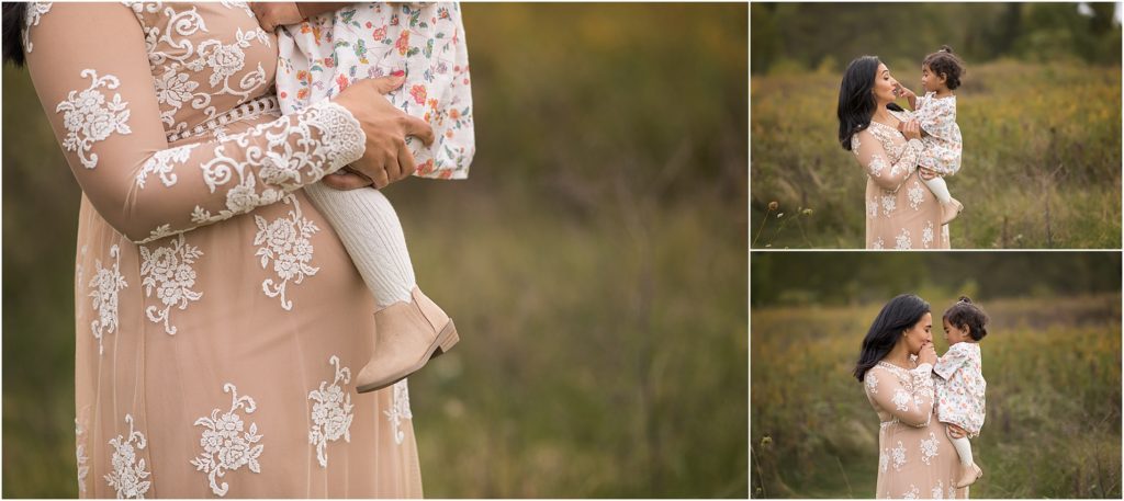 pregnant mom posing with toddler near Schaumburg IL