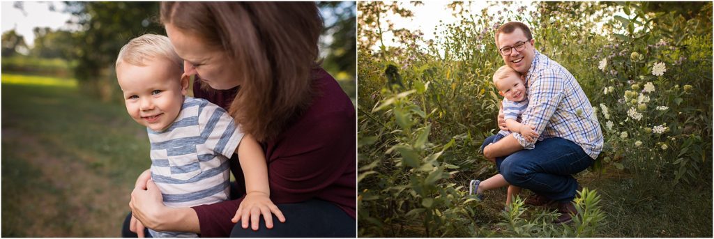 parents with son for Barrington IL photoshoot