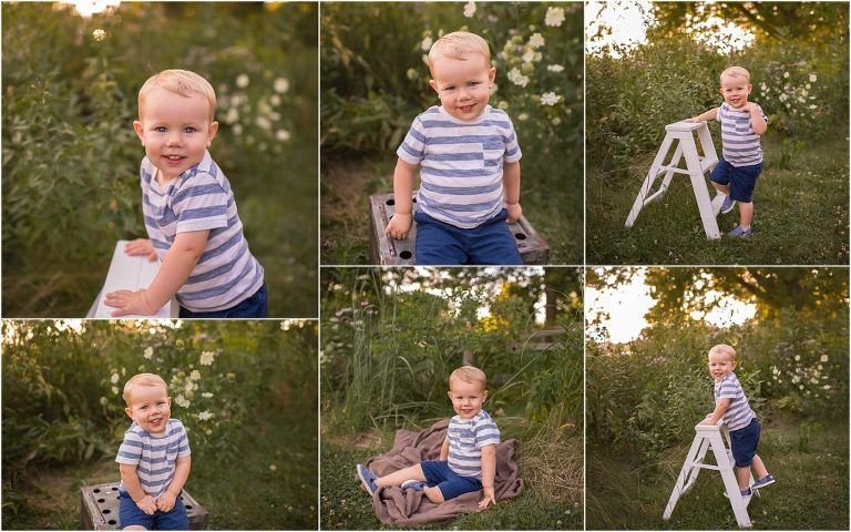 little boy posing outdoors for Lake Zurich IL family photos