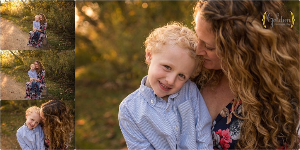 mom posed with son with photographer near Chicago IL