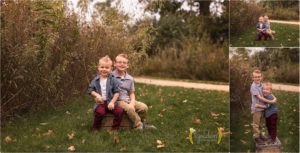 two boys posing for sibling photos in Barrington IL