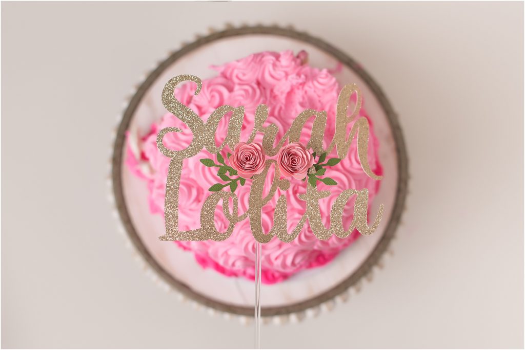 pink cake for first birthday in Lake County IL