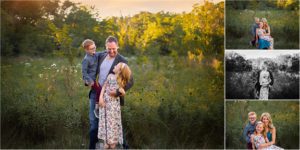 parents posing with children in a field in Long Grove IL