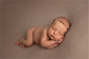 bay girl asleep during newborn photo session near Libertyville IL