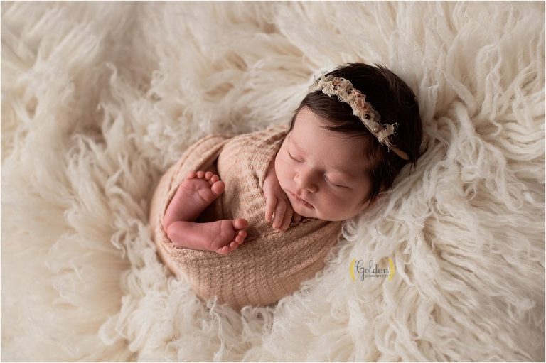 newborn wrapped for photography session near Crystal Lake IL