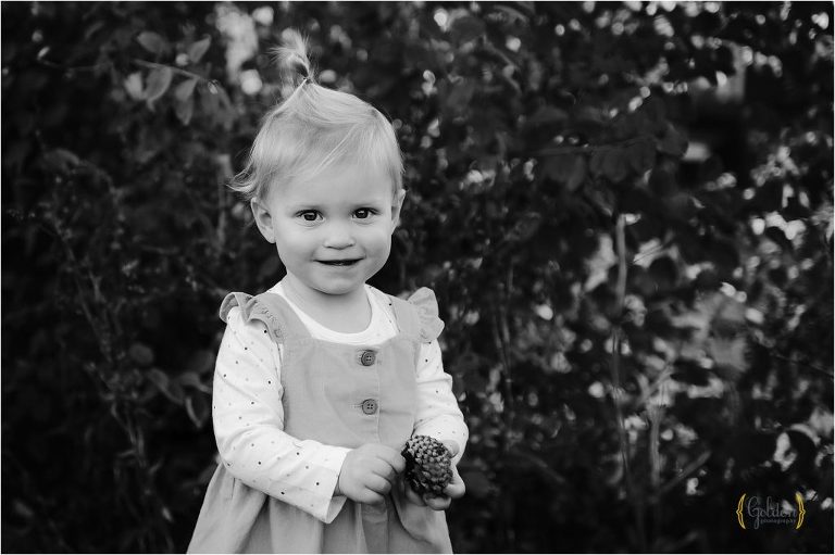 black and white of little girl
