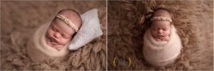 swaddled baby in Lake Zurich IL photo studio