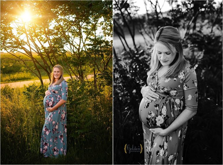 portrait of pregnant mom outdoors in Palatine IL
