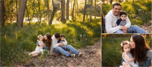 family of four posed during a photo session in Lake Zurich IL