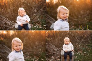 boy sitting and smiling for family photography in Barrington IL