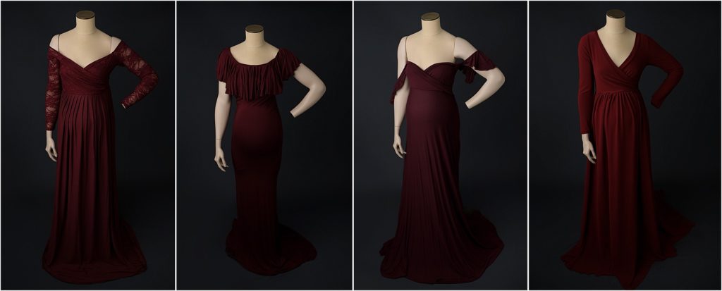red maternity dresses from Golden Photography's studio